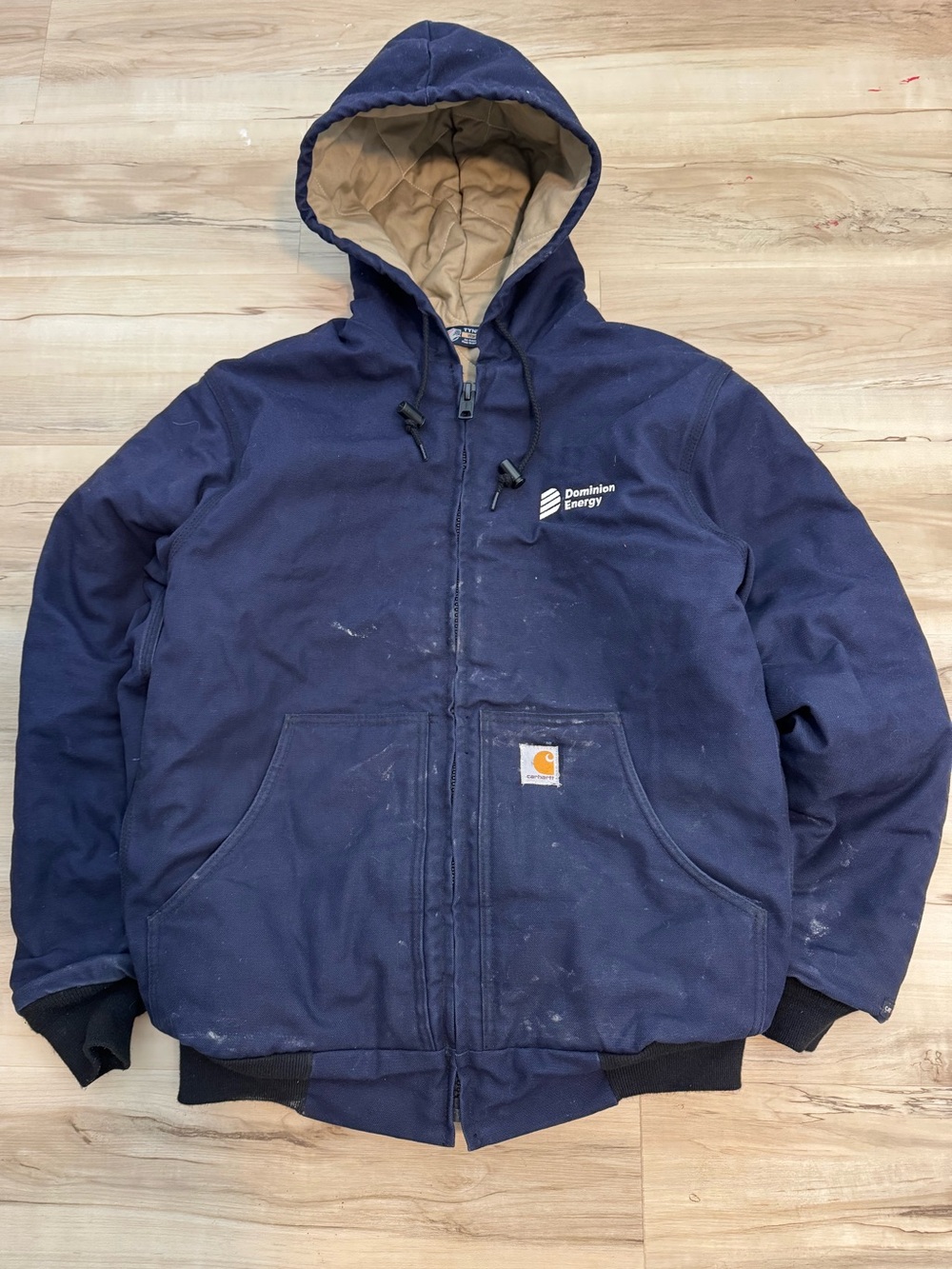 Carhartt Navy Hooded Work Jacket - Custom